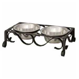 Lot de 2 bols d'alimentation pour animaux de compagnie en acier inoxydable de qualité supérieure de grande taille avec support en fer Bols double alimentation pour chiens et chats Meilleures fournitures pour animaux de compagnie - Product Image 2