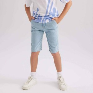 กางเกงขาสั้นหลวมล้างผ้ายีนส์กางเกงยีนส์พอดีกับเด็กชายสบายๆระบายอากาศสั้นซิปบินถุงยีนส์สําหรับเด็กเด็กชายสั้น - Product Image 3