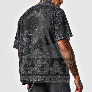 T-shirt pour homme confortable en denim délavé, vente en ligne, faible MOQ, meilleur prix, t-shirt imprimé ample pour homme - Product Image 3