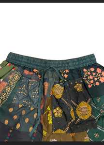 Bermudas multicolores para mujer, 100% algodón, lona, estilo asimétrico, cintura alta, cordón, estampado bordado transpirable - Product Image 2