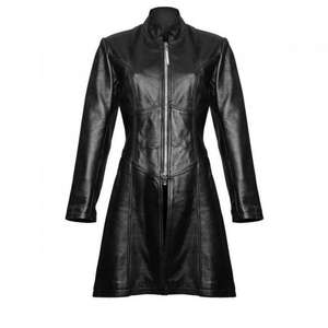 Manteau long en cuir véritable pour femme, trench long pour dames, logo de marque privée - Product Image 1