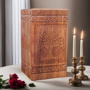 Urnes en bois pour cendres humaines Urne funéraire Arbre de vie Cendres adultes Urne personnalisée - Product Image 5