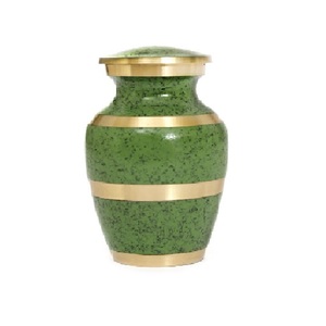 High Quality Brass Cremation <b>Keepsake</b> Urns With Gold And Green Marble Finished Metal Funeral Urns <b>For</b> Human <b>Ashes</b> - Product Image 1
