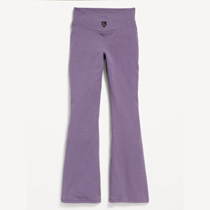 100% algodón de cintura alta Scrunched Butt Yoga Leggings para mujer de talla grande logotipo personalizado Flare deportes gimnasio pantalones hechos Spandex Casual - Product Image 1