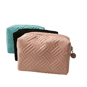 Bolsa de cosméticos acolchada de tela pequeña, bolsa de lápiz labial rosa portátil, neceser de viaje - Product Image 2