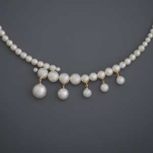 Collar de Perlas de Imitación en Forma de Bola, Modelo 183807, Cadenas Geométricas con Material de Aleación de Diamantes para Fiestas - Product Image 1
