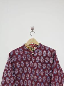 Estilo bohemio Jaipur bordado chaquetas Vintage Reversible indio Kantha chaquetas Indigo impreso tejido a mano al por mayor - Product Image 3