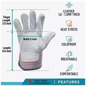 Wholesale Bulk Heavy Duty Thermal Gloves Safety Working Gloves Multi-Lining Winter Cotton Split Leather Gloves Safety Gloves - Product Image 4