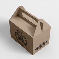 Boîte en papier d'emballage alimentaire pliable personnalisée avec poignées, boîtes à emporter pour biscuits, beignets, pâtisserie, gâteaux, boîtes à rabat