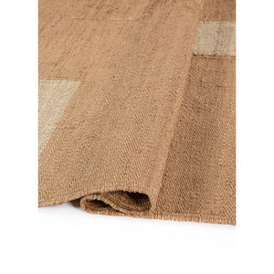 Tapis en jute et chanvre tissé plat beige et marron Daaira PDJT-388 pour usage domestique - Product Image 2