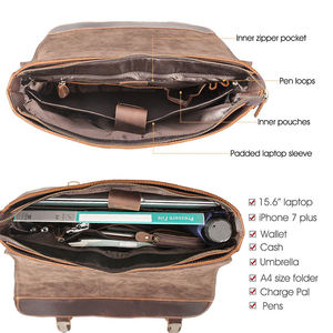 Funda de piel auténtica para portátil, soporte para portátil, funda protectora portátil para portátil, bandolera sencilla para uso diario, ecológica y duradera - Product Image 3