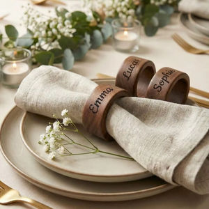 <b>Wooden</b> <b>napkin</b> <b>ring</b> custom names available - new regular design - wholesale - Product Image 1