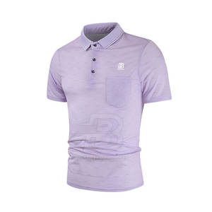 2025 logotipo personalizado ligero para hombres para camisetas de polo patrón sólido tela de lona precio al por mayor - Product Image 2