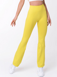 Leggings Acampanados Elegantes de Alta Calidad para Mujer, Cintura Alta, Tejidos, Transpirables, Gruesos, 300g, para Yoga, Ejercicio, Uso Casual, 100% - Product Image 6