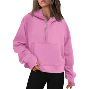 Sudadera Corta Extra Grande de Invierno para Mujer, con Logotipo Personalizado, Manga Larga, Cuello Alto, 100% Algodón - Product Image 5