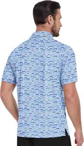 Chemise de golf pour homme en maille solide de haute qualité avec logo personnalisé, impression par transfert thermique, performance estivale - Product Image 2