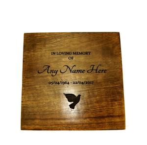 Urna para cenizas humanas, cremación funeraria de madera hecha de madera de mango, ataúd personalizado para cenizas humanas a medida con láser - Product Image 1