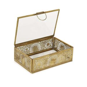Caja de Joyería de Vidrio Antiguo AIC Hecha de Latón y Vidrio para Decoración del Hogar y la Oficina, Modelo de Tamaño Personalizado Art006 - Product Image 1