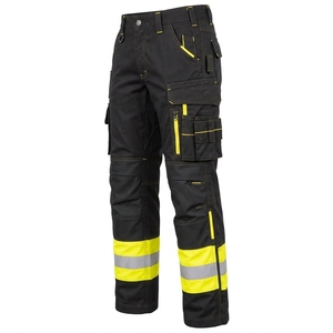 Pantalon de sécurité pour hommes, vêtements de travail industriels, bandes réfléchissantes, matériau durable, poches utilitaires, coupe confortable, construction extérieure, OEM - Product Image 4