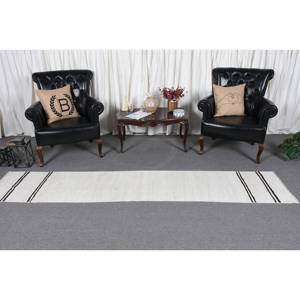 Tapis Turc Vintage Moderne 18x94ft Blanc et Marron Tapis en Laine Tissée à Plat avec Support en Latex pour Décorations de Salon - Product Image 2