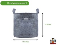Sacs de culture ronds faits à la main en tissu gris respirant 400 GSM avec fenêtre de visualisation pour usage intérieur et extérieur