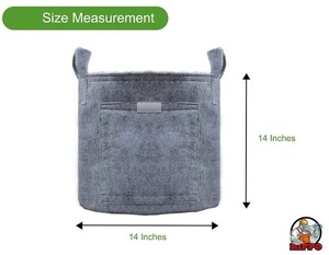 กระเป๋าผ้าสีเทาระบายอากาศได้ดีทำด้วยมือสำหรับทำสวนในร่มและกลางแจ้ง - Product Image 3