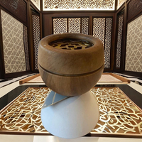 Offre Spéciale Moyen-Orient : Ensemble Brûleur d'Encens Bakhoor Mobkhar en Bois de Redwood Fait Main Écologique – Cadeau Religieux pour Ramadan et l'Aïd, Idéal Maison et Bureau