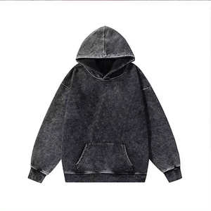 Moda vintage alta calidad buen precio 100% algodón sol desteñido duradero lavado ácido gota hombro pulóver hombres Sudadera con capucha hombres - Product Image 4