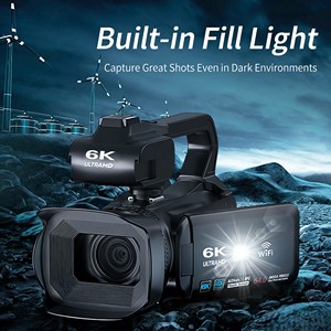 Professional 4K WiFi Transfer 18X Zoom CMOS Sensor 25MP+ Digital Video Camera with 4.0" Screen and Built-in <b>LED</b> <b>Flashlight</b> - Product Image 5