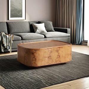 Mesa de centro oblonga con chapa de madera original Burl, muebles de sala de estar de tendencia para el hogar, hoteles, villas, pasillos de entrada - Product Image 3