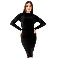 Prendas de punto especiales para mujer Estilo de dos piezas Suéter de manga larga Correa Vestido interior Ajuste cómodo Oficina, Traje de punto diario