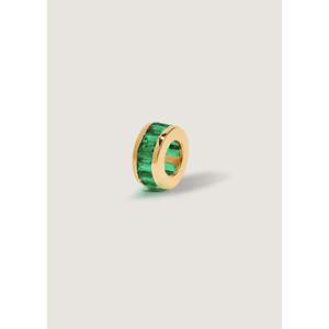 Milestone Baguette Birthstone <b>Charm</b> Emerald Religious Rose <b>Gold</b> <b>Gold</b> Heart Featuring Heart-Shaped Emerald Cut Pearl Made India - Product Image 1
