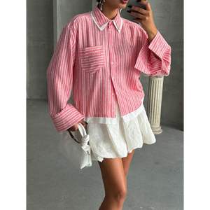 เสื้อเชิ้ตผู้หญิงลายทางผ้าป๊อปลินแบบขายส่ง คอลเลคชั่นเสื้อเชิ้ตและเสื้อเบลาส์สุดหรู - Product Image 5