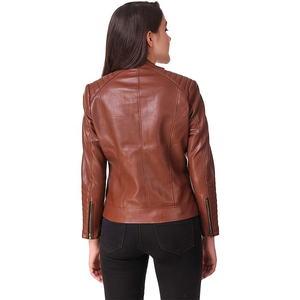 Hot Selling Unique Design Custom Color <b>Women</b> Leather <b>Jacket</b> / New Fashionable Long Sleeve <b>Women</b> Leather <b>Jacket</b> - Product Image 6
