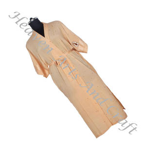 KL004 Antique Floral Soie Vintage Sari Kimono Long-Style Veste Chaude Charme Look Style Bohème Vintage Sari Kimono Longue Veste - Product Image 4