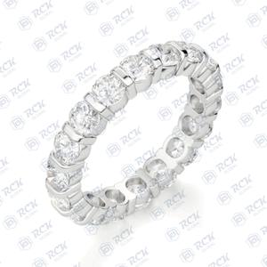 4,20 TCW corte redondo eternidad Moissanite anillo 925 plata esterlina VVS claridad boda ajuste mujer ajuste Moissanite anillo - Product Image 3