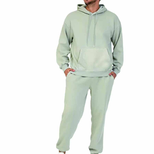 Breathable Plus Size Hooded Casual Men's Acid Wash Tracksuit Winter Printed <b>Lightweight</b> 100% Cotton Windproof Unisex Set - Product Image 4