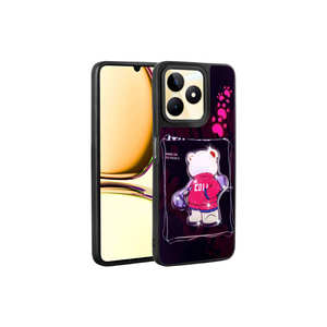 Coque de téléphone en silicone gaufré SAFA Amas Iconic Figure, noire lumineuse, emballée pour la vente au détail, compatible Realme C55 et Vivo, en matériau PP - Product Image 1