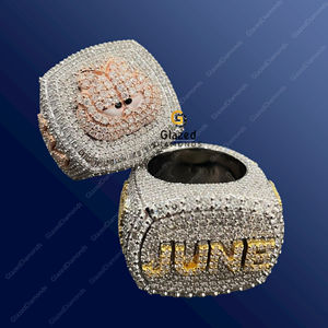 Adorn Your Finger With Elegance of a Hip Hop <b>Ring</b> Featuring a Brilliant Round Cut Lab Grown Diamond <b>Set</b> in 925 <b>Sterling</b> <b>Silver</b> - Product Image 5