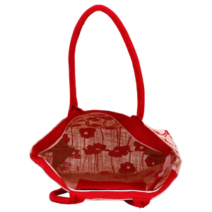 Grand sac fourre-tout en jute avec un joli sac à provisions imprimé partout fabriqué en Inde au Bengale occidental sac à prix abordable - Product Image 3