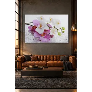 Impression sur toile Fida Orchidée rose et blanche sur verre mouillé - Product Image 5