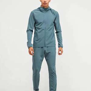 Ensemble de jogging 2 pièces en nylon avec blocs de couleurs en polyester à séchage rapide personnalisé ensemble de survêtement coupe-vent pour hommes pour les sports d'extérieur - Product Image 1
