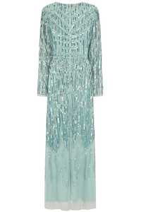 Elegante exquisito vestido de tubo con cuentas de lentejuelas de cristal de longitud completa de malla polivinílica con cuello en V vestido de baile para vestidos de cóctel de fiesta formal - Product Image 3