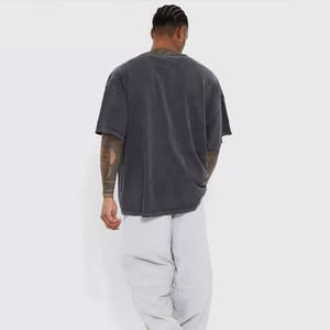 T-shirts décontractés surdimensionnés pour hommes avec lavage à l'acide, imprimés, couleurs et motifs personnalisables, tissu en toile respirant - Product Image 4