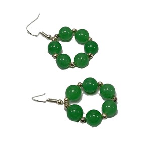 Boucles d'oreilles en jade vert cristal perles pierres précieuses de guérison cristal mode bijoux boucles d'oreilles ensemble bijoux pour femmes perles grossiste - Product Image 6