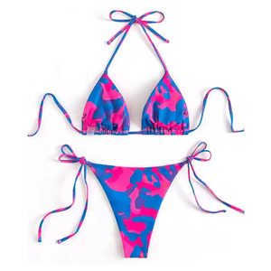 Bikini Sexy con Estampado Animal y Espalda Descubierta, Traje de Baño de Secado Rápido y Transpirable para Mujer, con Logotipo Personalizado, Elegante Ropa de Playa, Conjunto de 2 Piezas - Product Image 1