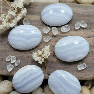 Agate en cabochon de qualité supérieure, tailles et formes variées, agate bleue en cabochon, pierre précieuse polie lisse, 20% de réduction et cadeau du Nouvel An - Product Image 3