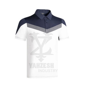 Camiseta Deportiva de Golf de Alta Calidad Personalizable para Hombre, de Algodón y Fibra de Bambú, Secado Rápido, Absorbe la Humedad, Tejido de Punto, 220g - Product Image 1