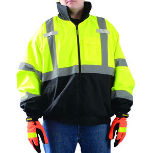 Hi Vis เสื้อแจ็กเก็ตสีเหลืองสะท้อนแสง,เสื้อแจ็กเก็ตเพื่อความปลอดภัยแบบมีซิปปิดเพื่อความปลอดภัยขายส่งโลโก้ได้ตามต้องการ - Product Image 3