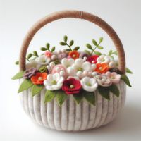 Panier décoratif en feutre de laine pour rangement et organisation, design multifonctionnel écologique, utilisation intérieure/extérieure, fait main, pour plantes et soins affectueux
